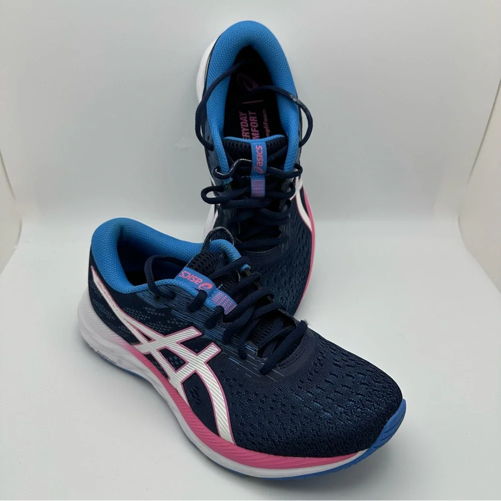 OASIS Everyday Comfort AmpliFoam Contend Blue Pink Stripe Sneakers Size … - Picture 3 of 12